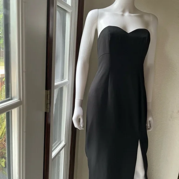 Vintage Alex Evenings sweetheart strapless dress with slit - Picture 4 of 14